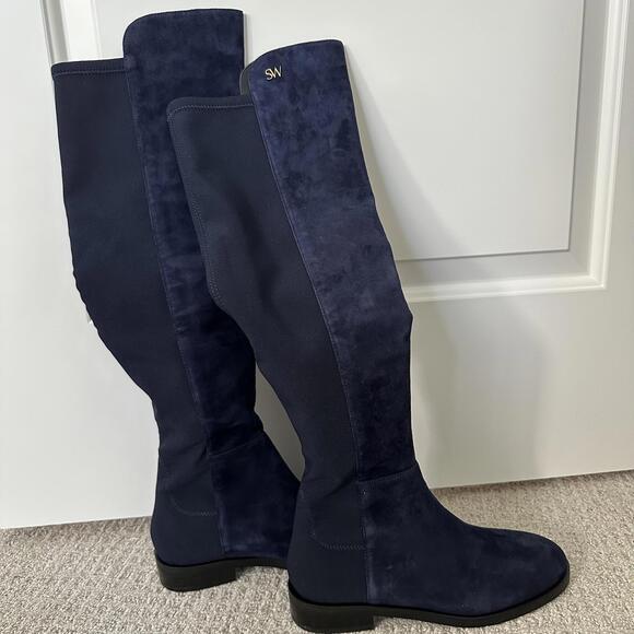 Stuart Weitzman Keelan Over-The-Knee OTK Boots NICE BLUE Size 6.5 - Picture 5 of 7